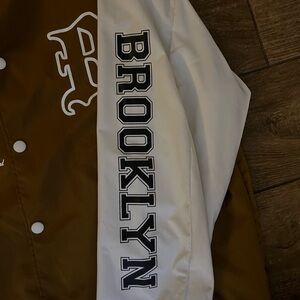 Tan Brooklyn Varsity Jacket